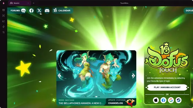 TouchEmu ejecutando Dofus Touch en un dispositivo Android emulado en el escritorio